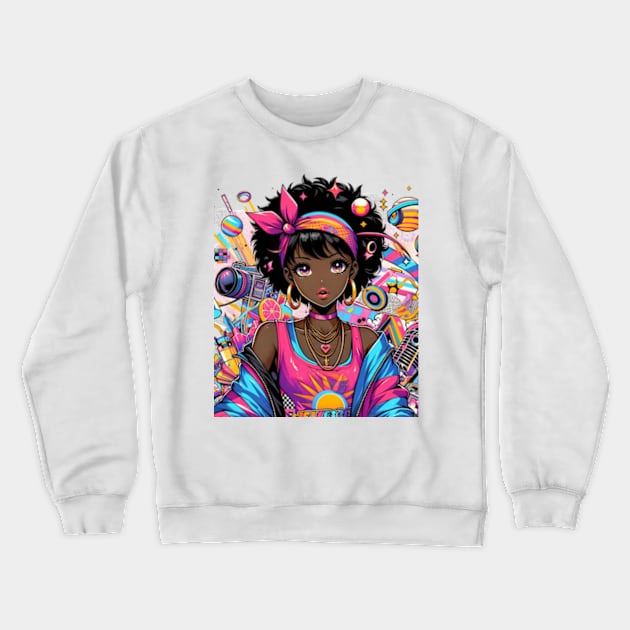 Girl Anime Design Crewneck Sweatshirt by Cun-Tees!